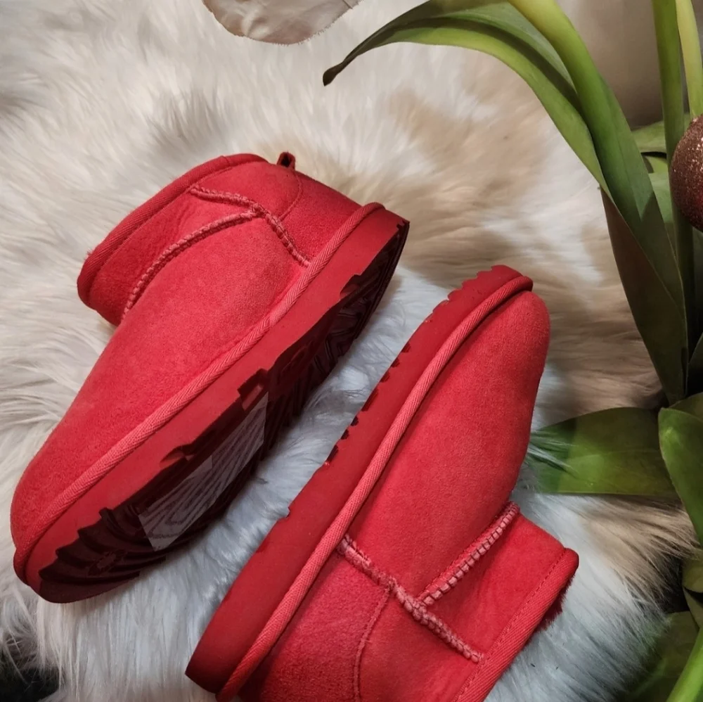 Ugg Classic Ultra Mini Big Little kid red boots New
